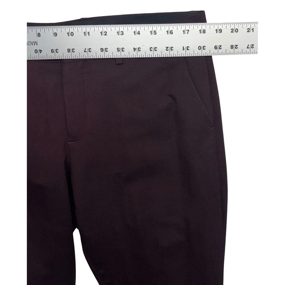 Express 40R 33x30 Eggplant 2pc Pant Suit Stretch Slim Wool Blend Flat Front